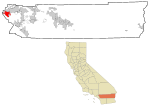 Riverside County California Incorporated and Unincorporated areas Corona Highlighted